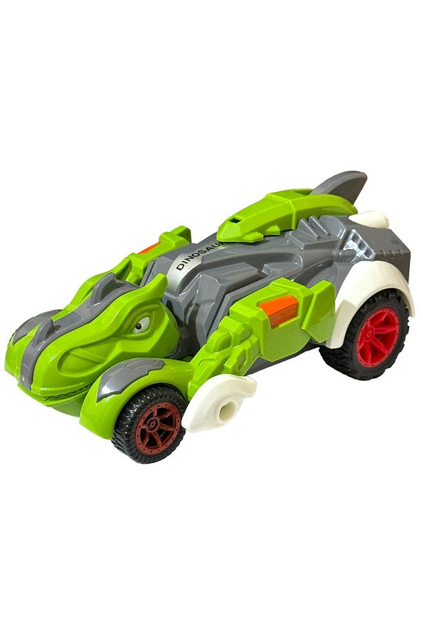 Trex Dinazor Figür Araba Sürtmeli Teker Transformers Robot Dinozor 15cm YEŞİL - 3