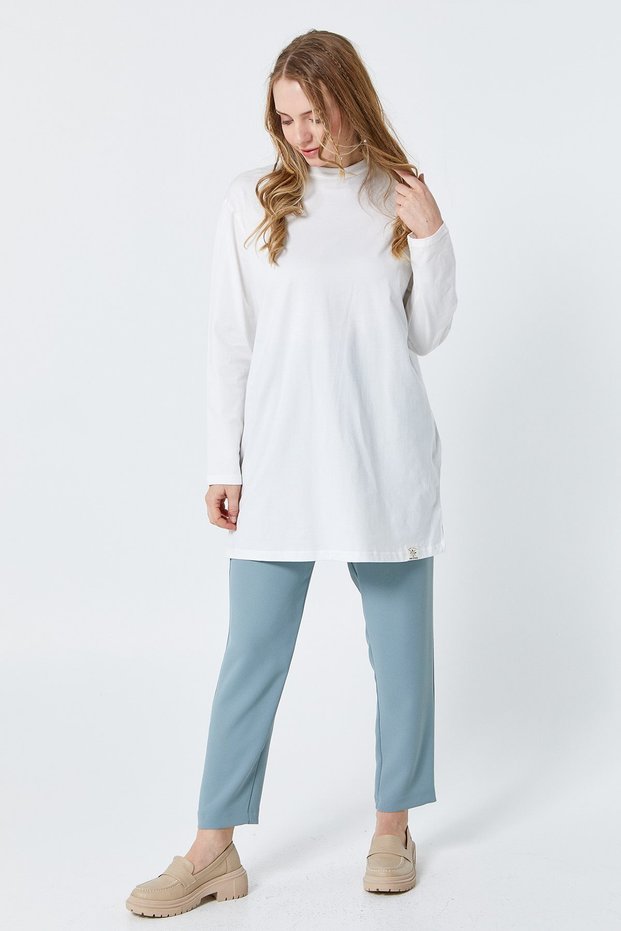 Organic Cotton Crew Neck Long Sleeve ECRU INK SWEAT 30726