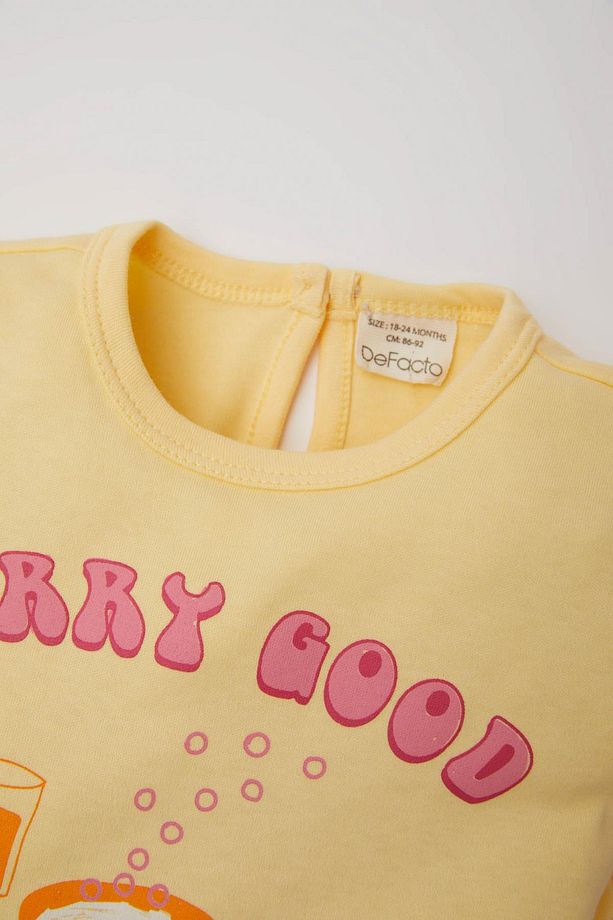 Kız Bebek Baskılı Kısa Kollu Şortlu Pijama Takımı C3484A524HS - 3