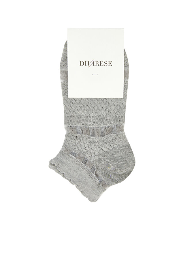 Gri Kadın Bambu Çorap - 1