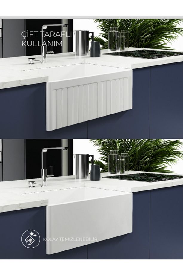 Ledro Tek Hazneli Mutfak ve Banyo Eviyesi, 61 cm - 2