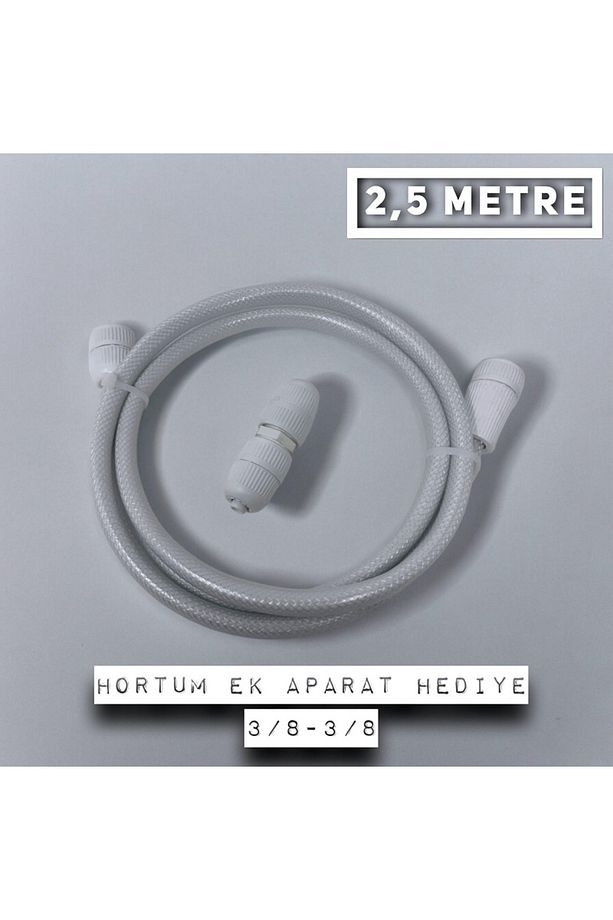 Tekne Ve Karavan Duş Hortumu Seti 2,5mt Dış Duş Hortum Ek Aparatı 3/8-3/8 - 1