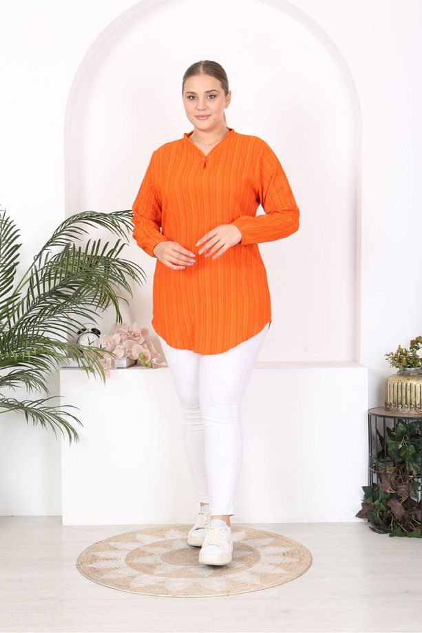 Dokuma viskon yumuşak kumaş rahat tunik - 5