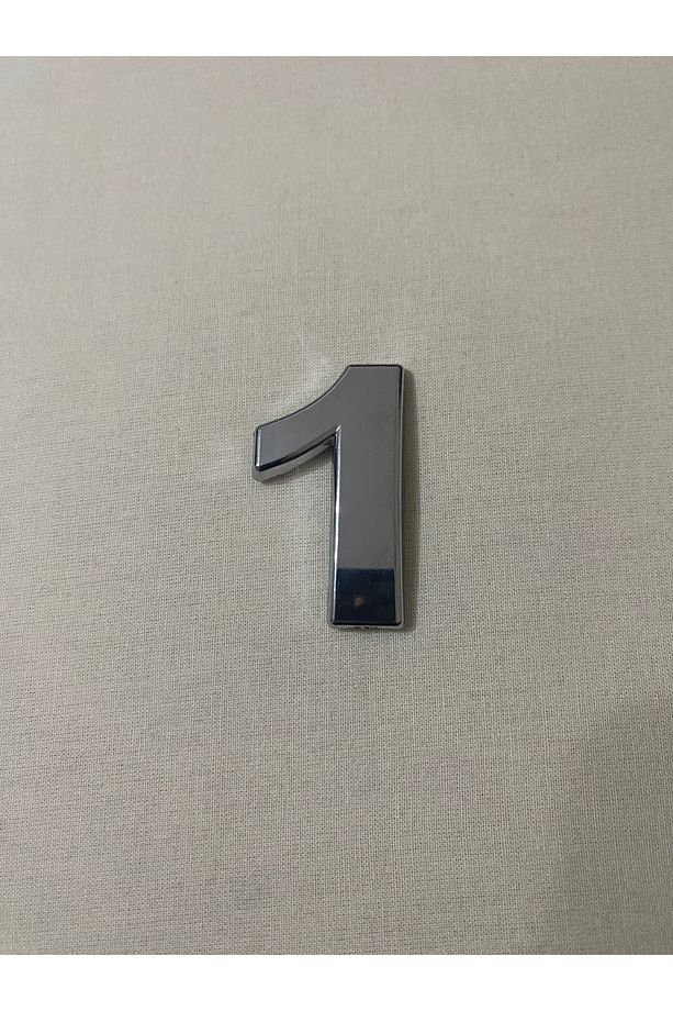 1 (BİR) NUMARA Yapışkanlı Daire Bina Villa Kapı Numarası Krom Crom 4 CMx5CM NO:1 PLASTİK - 1