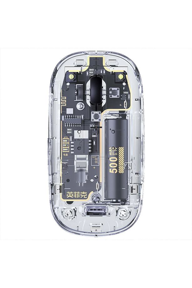 İNPHİC X5 Kablosuz Fare, Şarj Edilebilir Sessiz Kullanım 2.4G Transparan USB Mouse ŞEFFAF - 7
