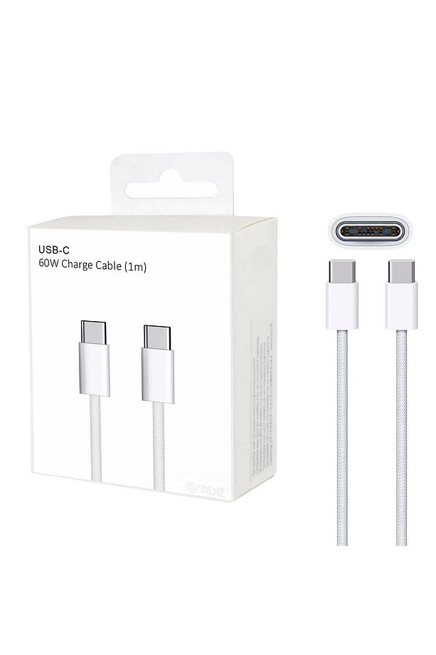 İphone 15/16/pro/pro Max/plus/ipad/macbookair Uyumlu Usb C To Usb 60w Hızlı Şarj Kablosu Örgülü - 1