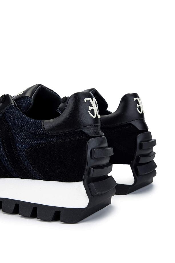 Erkek Deri & Tekstil Lacivert/Siyah Sneakers & Spor Ayakkabı - 5