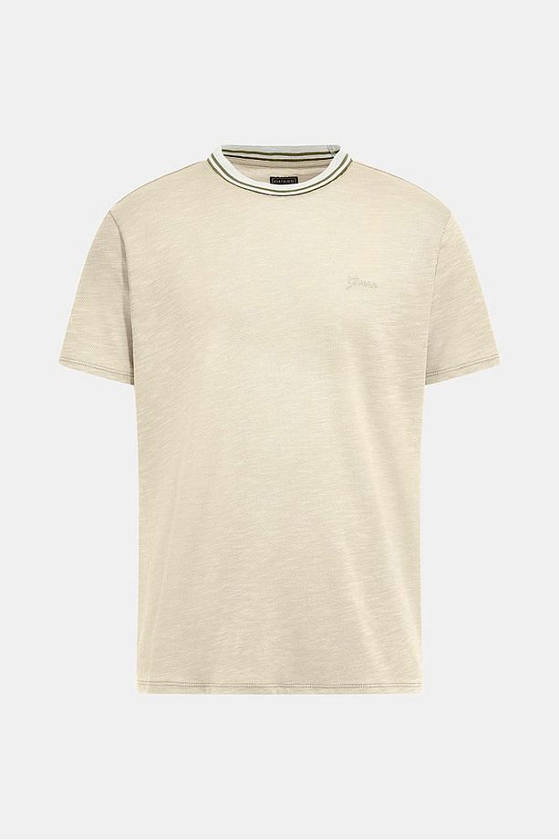 Erkek Guess SS Yan Logolu T-Shirt - Bej - 5