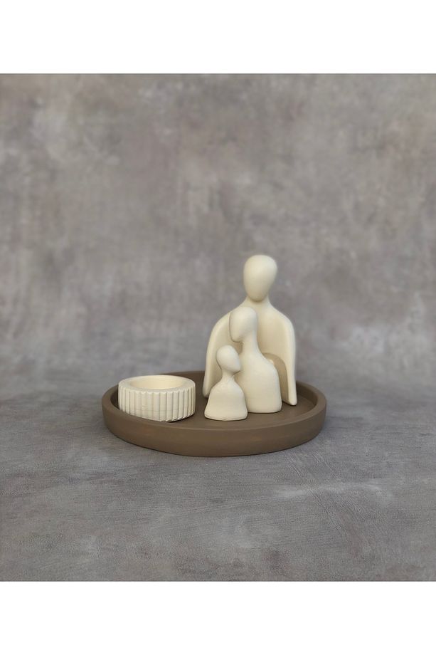 5’Li Aile Mocha Bej Dekoratif Set - 1