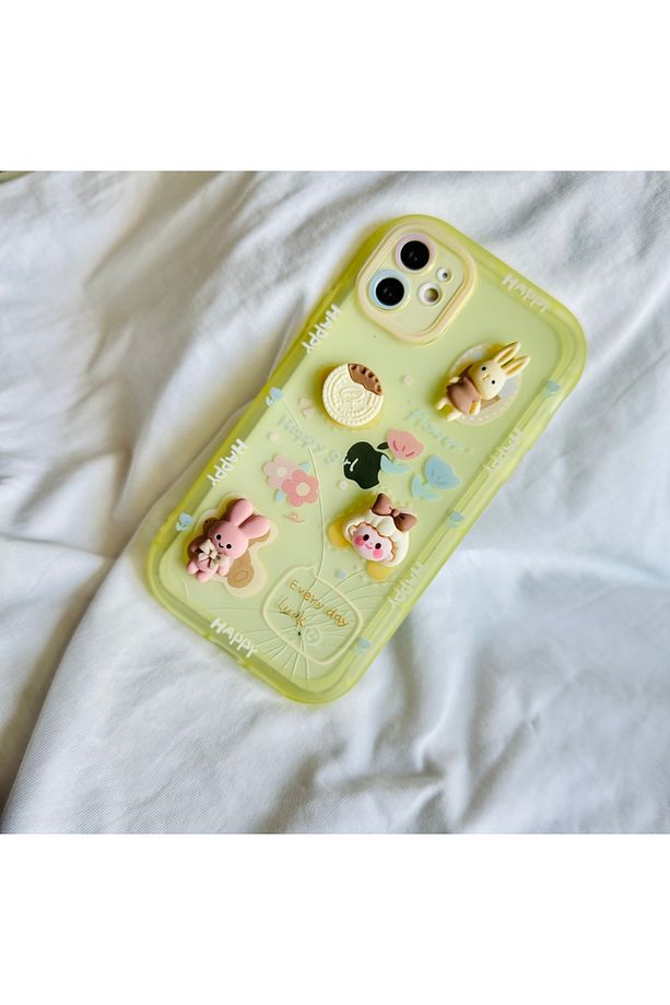 IPHONE 11 3D DEKORLU ŞEFFAF SEVİMLİ KILIF - 3