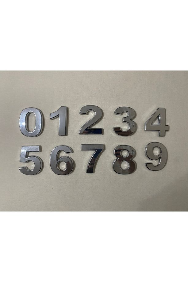 1 (BİR) NUMARA Yapışkanlı Daire Bina Villa Kapı Numarası Krom Crom 4 CMx5CM NO:1 PLASTİK - 2