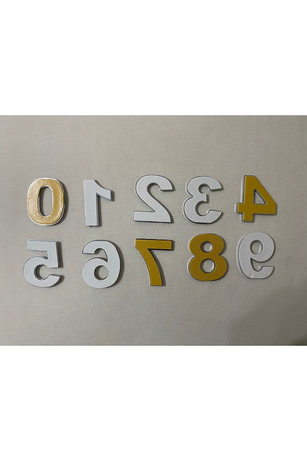 4 (DÖRT) NUMARA Yapışkanlı Daire Bina Villa Kapı Numarası Krom Crom 4 CMx5CM NO:4 PLASTİK - 3