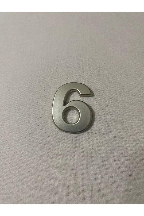 6 (ALTI) NUMARA Yapışkanlı Daire Bina Villa Kapı Numarası SARI GOLD 4 CMx5CM NO:6 PLASTİK - 1