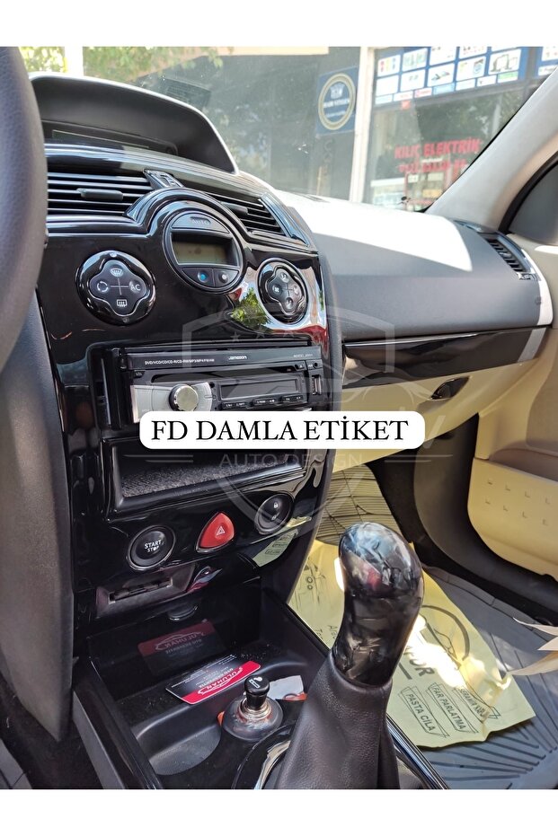 Renault Megane 2 Super Set Dashboard, Console, Trim, and Insole Cover Set, Piano Black Color, Special Design