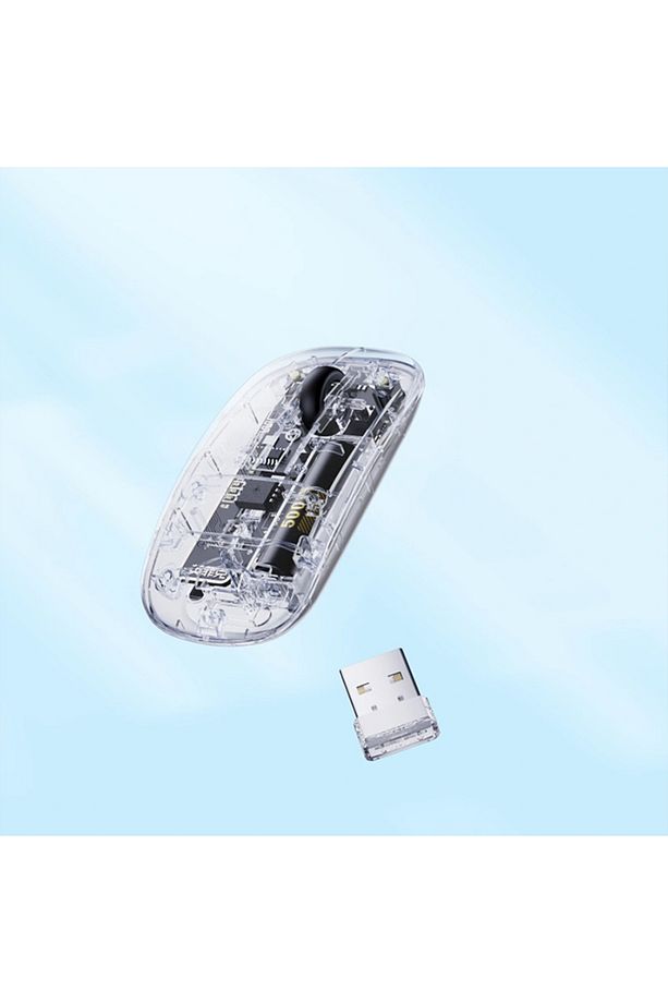 İNPHİC X5 Kablosuz Fare, Şarj Edilebilir Sessiz Kullanım 2.4G Transparan USB Mouse ŞEFFAF - 6