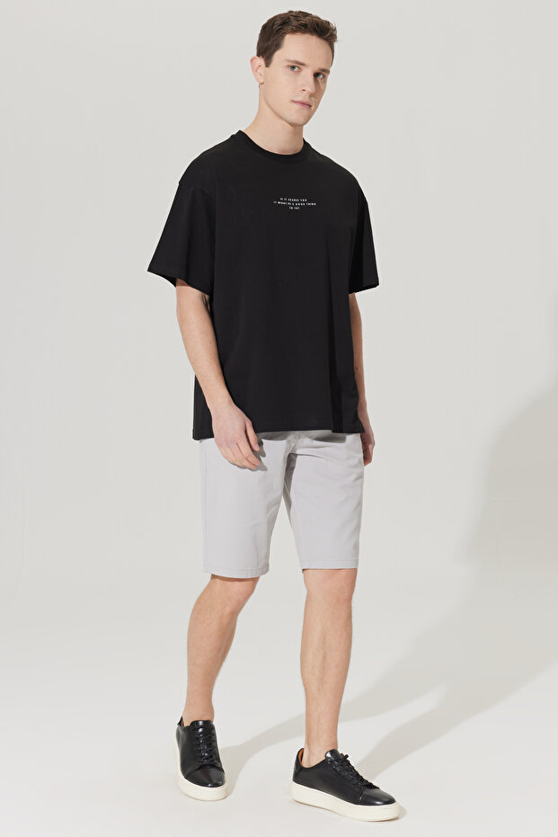 Slim Fit Dar Kesim Yan Cepli Chino Şort - 3