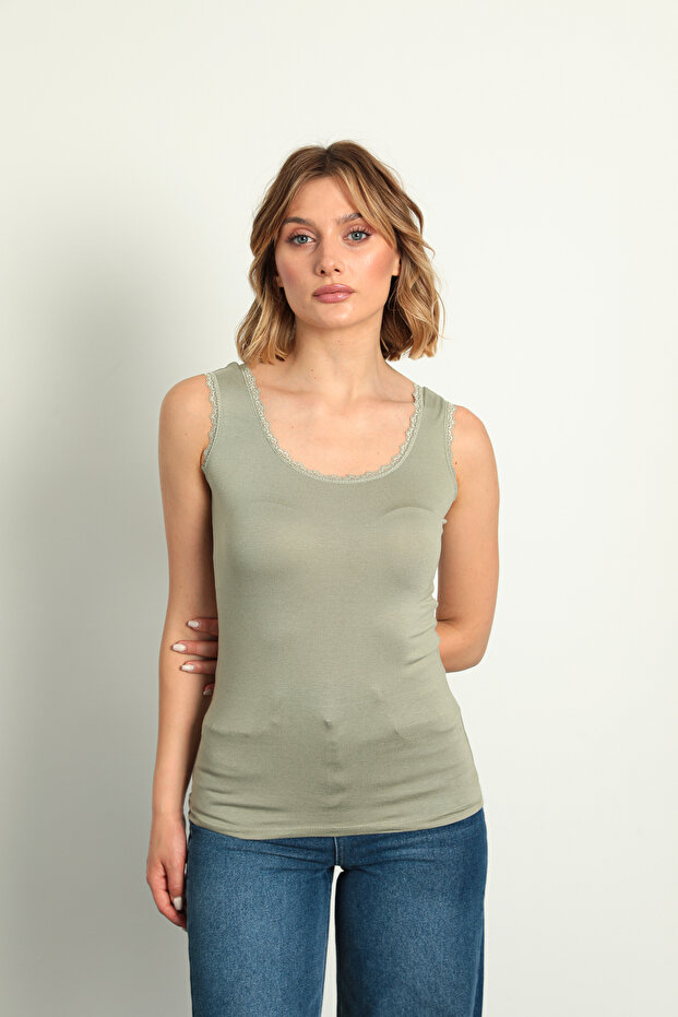 Kadın Dantelli Atlet 1399 - 3