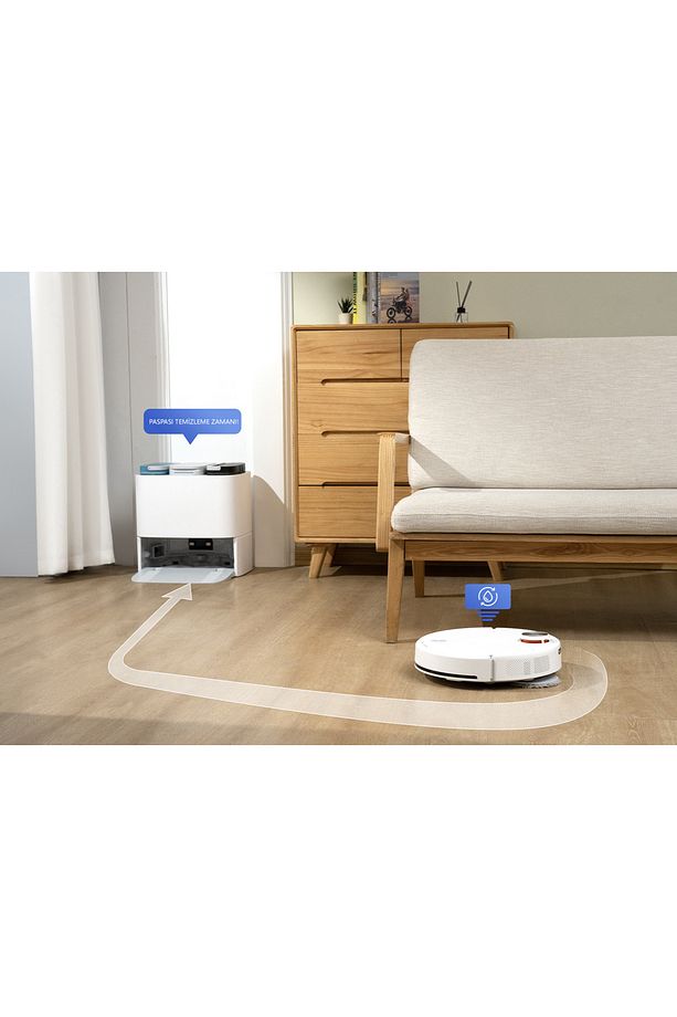 W3 Basınçlı Paspas 10000 Pa Toz Toplama Üniteli Akıllı Robot Süpürge - 3