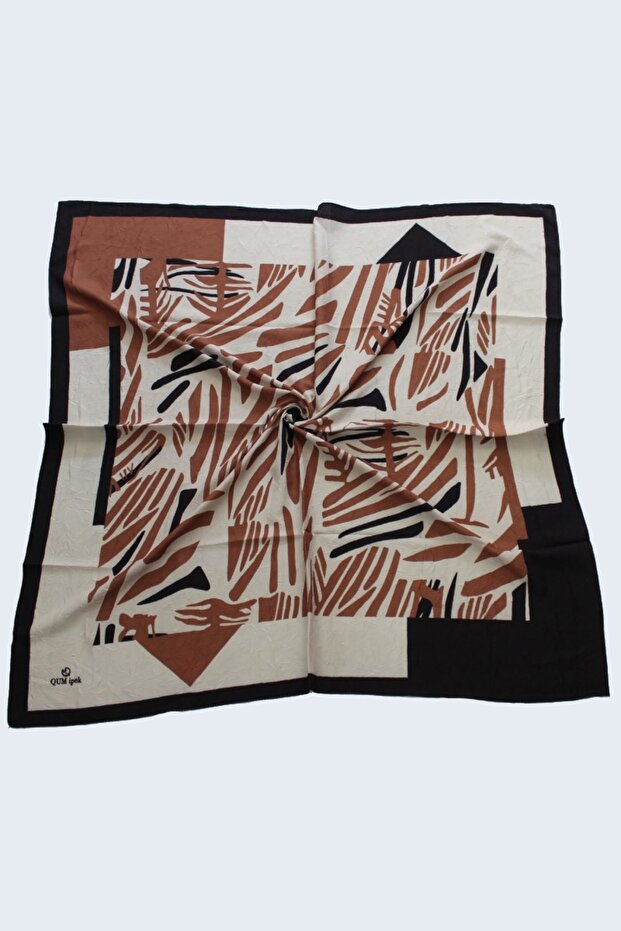 Striped pattern Bamboo Kash Scarf in Coffee