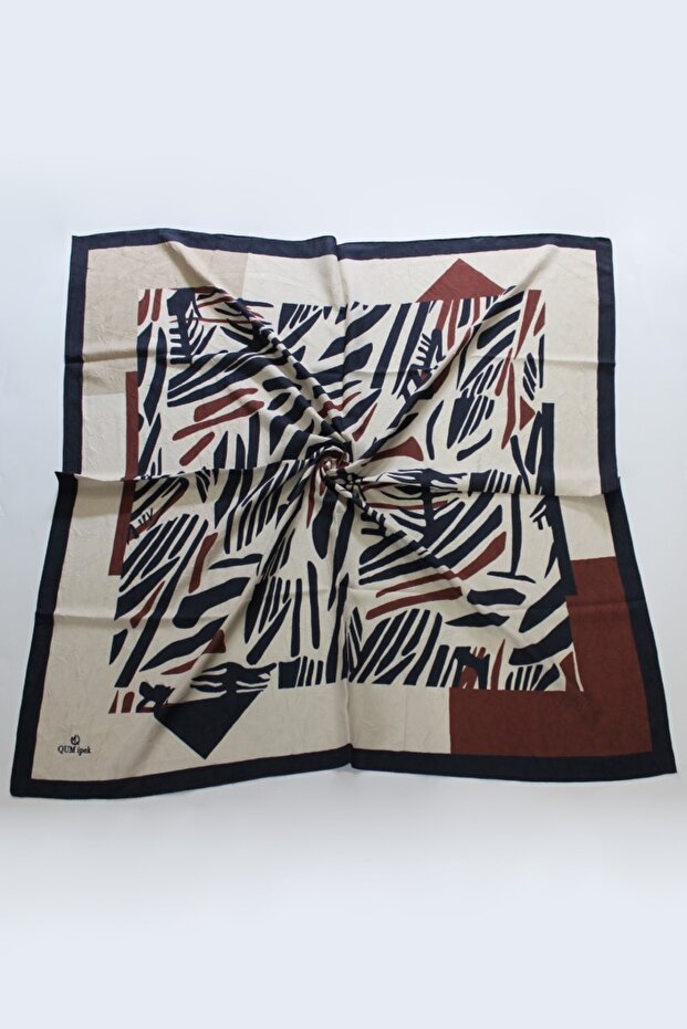 Striped pattern Bamboo Kash Scarf Beige