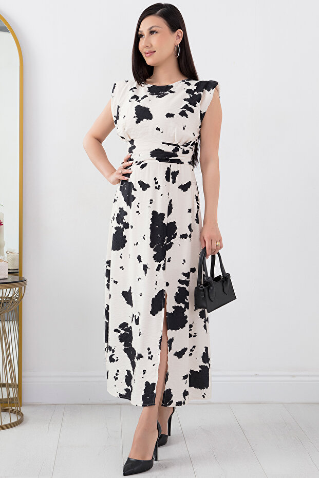 Baskılı Kolsuz Elbise NY4244 - 3