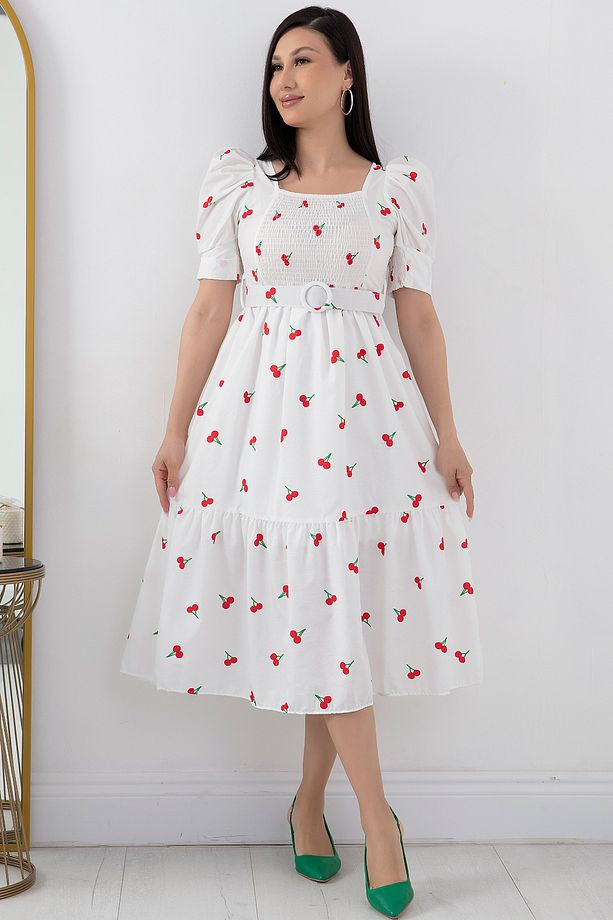 Göğüs Gipeli Poplin Elbise GRS3007 - 4