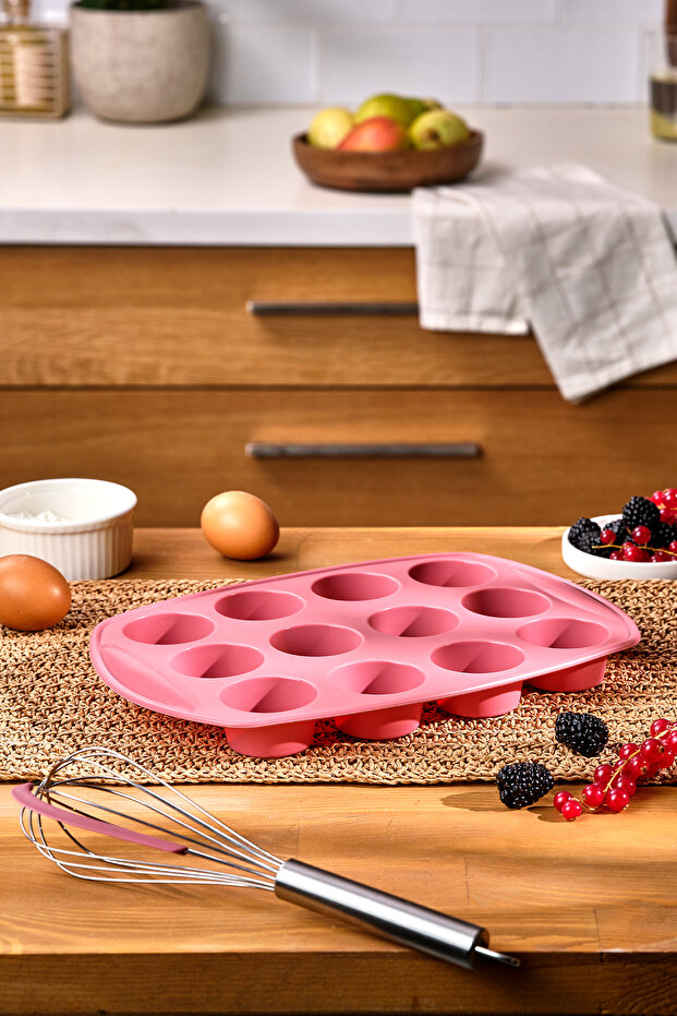 Silikon Muffin Kalıbı Pembe - 1