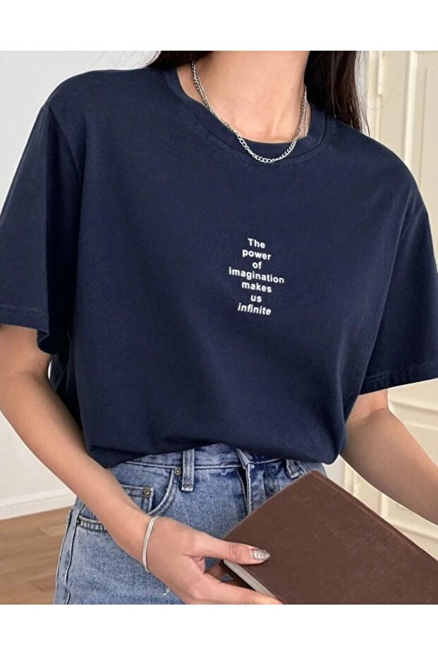 Navy Blue the Power Wide-Fit T-Shirt