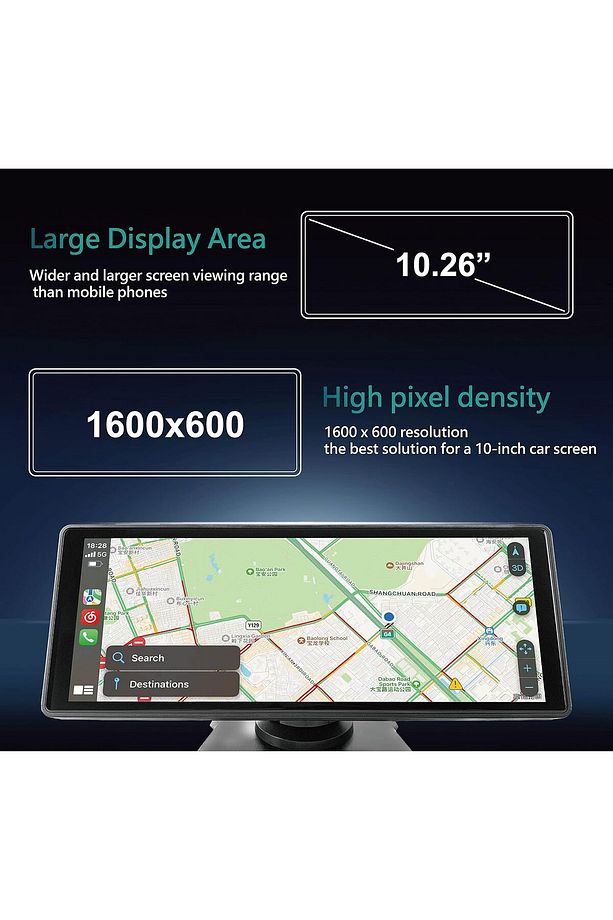 RX10 10 inç Taşınabilir CarPlay Kablosuz CarPlay Android Auto'nun Büyük Akıllı Ekran Kontrol Paneli - 4