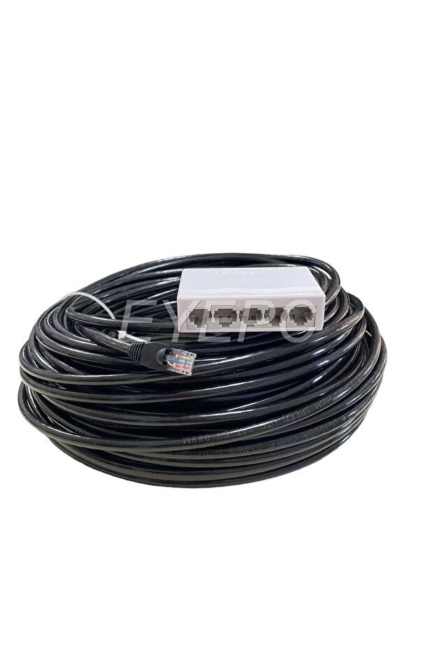 1 في 4 خارج منفذ موزع الإنترنت مع كابل 2 قطعة كابل CAT6 بطول 2 متر