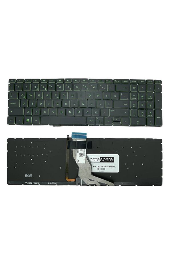Hp ile Uyumlu 15-BS002NT, 15-BS003NT, 15-BS004NT, 15-BS005NT Işıklı Klavye YEŞİL TR - 1