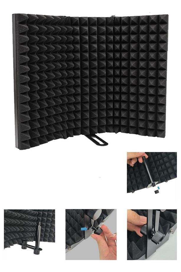 PF-53 Mikrofon Ses Yalıtım İzolasyon Paneli METAL 35x28 cm - 5