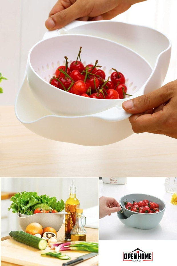 360° مصفاة دوارة متعددة الأغراض باللون الأبيض - 1