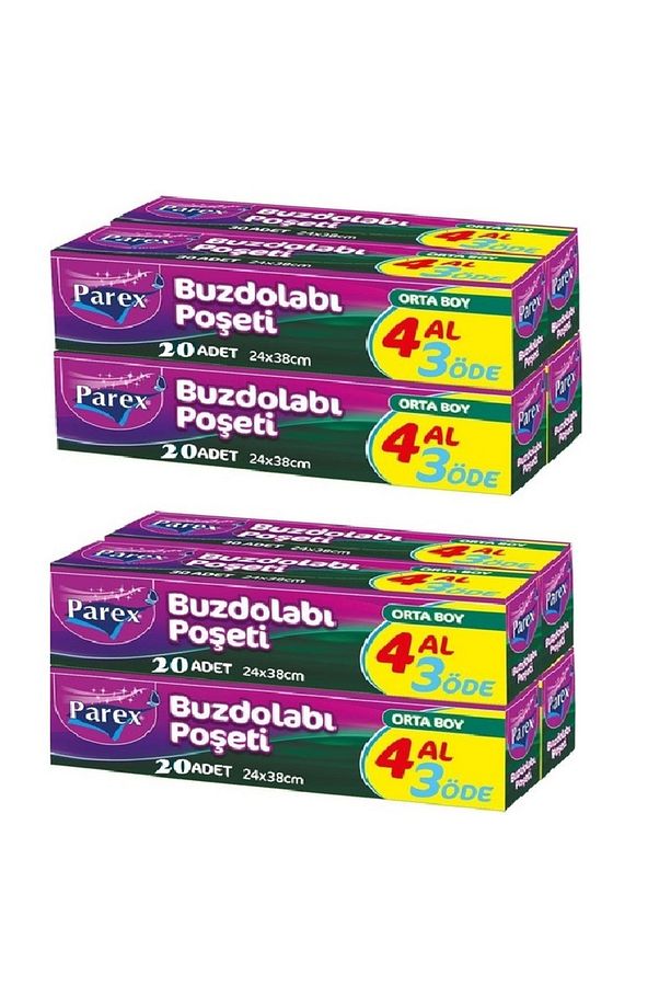 Buzdolabı Poşeti Orta Boy 24 x 38 Cm 4 Al 3 Öde x 2 Set - 1