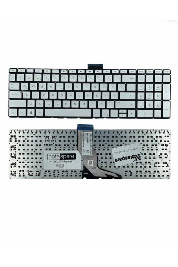 Hp ile Uyumlu 15-BS006NT (1WQ43EA), 15-BS007NT (2BT13EA) Klavye Gümüş Gri TR - 1