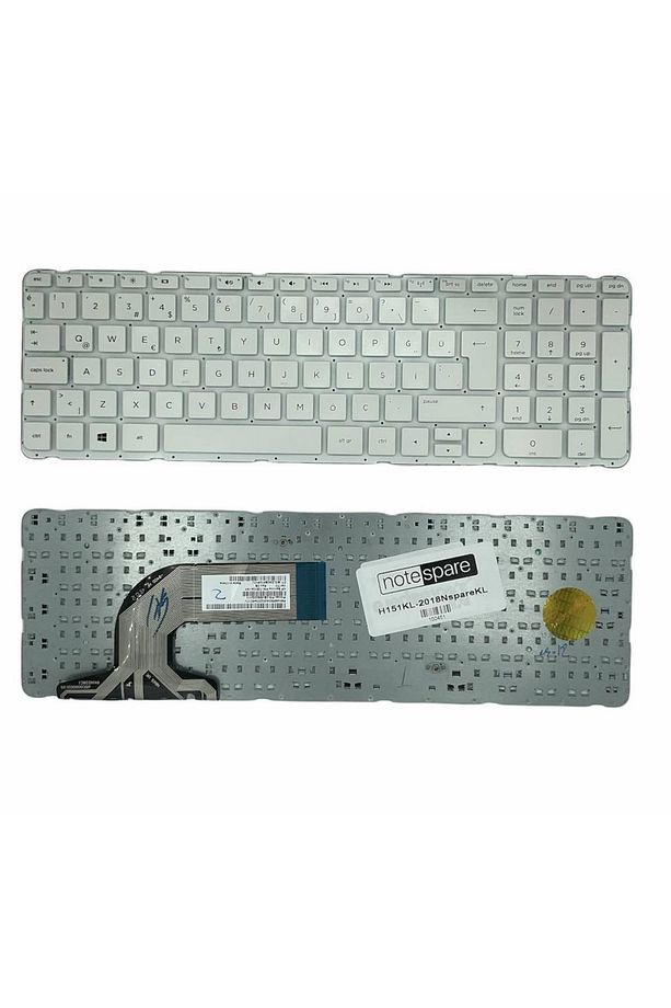 Hp ile Uyumlu Pavilion 15-n202st, 15-n203st, 15-n204st Notebook Klavye Beyaz TR - 1