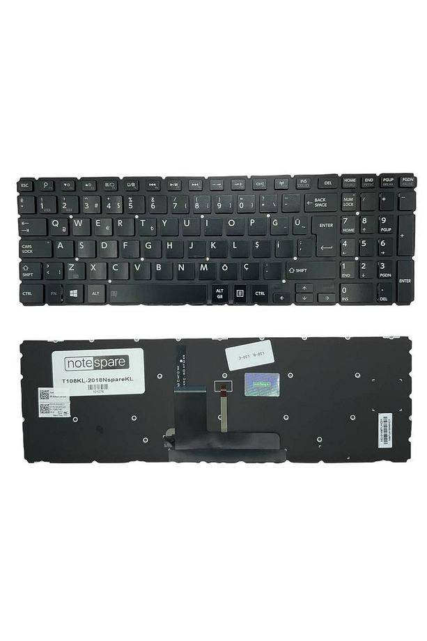 Toshiba ile Uyumlu A000388420, AEBLIA02010, AEBLIA02110, AEBLIU00020 Işıklı Klavye Siyah TR - 1
