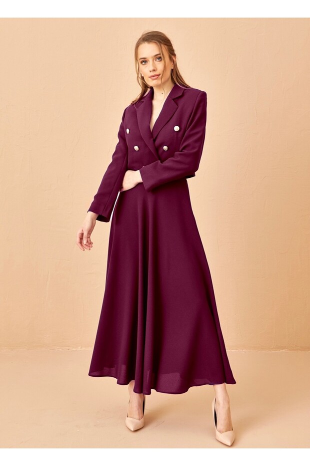 Plum Skirt and Jacket Set