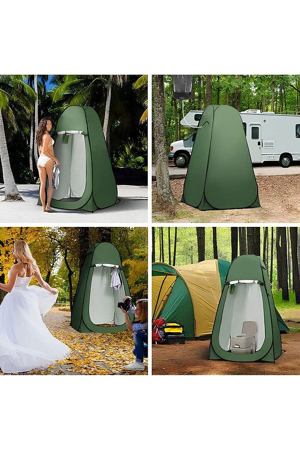 Giyinme Çadırı Kamp Duş Tuvalet Çadırı Soyunma Çadır Portatif Otomatik Çadırı 120X120X190CM - 2