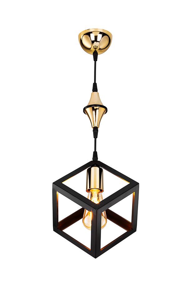 Küp Siyah Karo Gold Avize - 2