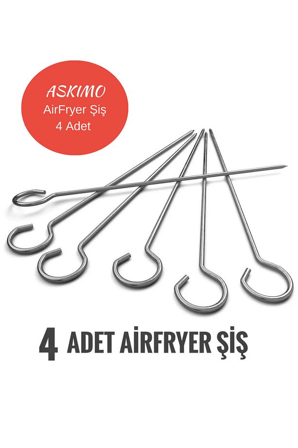 4 Adet Airfryer Şiş Teli Xxl Airfryer Izgara Şiş Teli Fritöz Izgara Seti 4 Adet Şiştel - 1