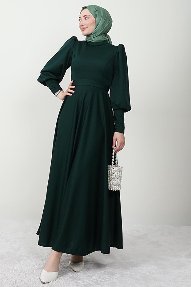 Mina Hijab Dress Emerald