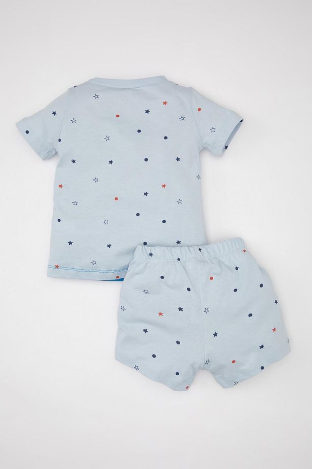 Erkek Bebek Pijama Takımı Penye Baskılı Kısa Kollu Üst Şort C3532a524hs - 5