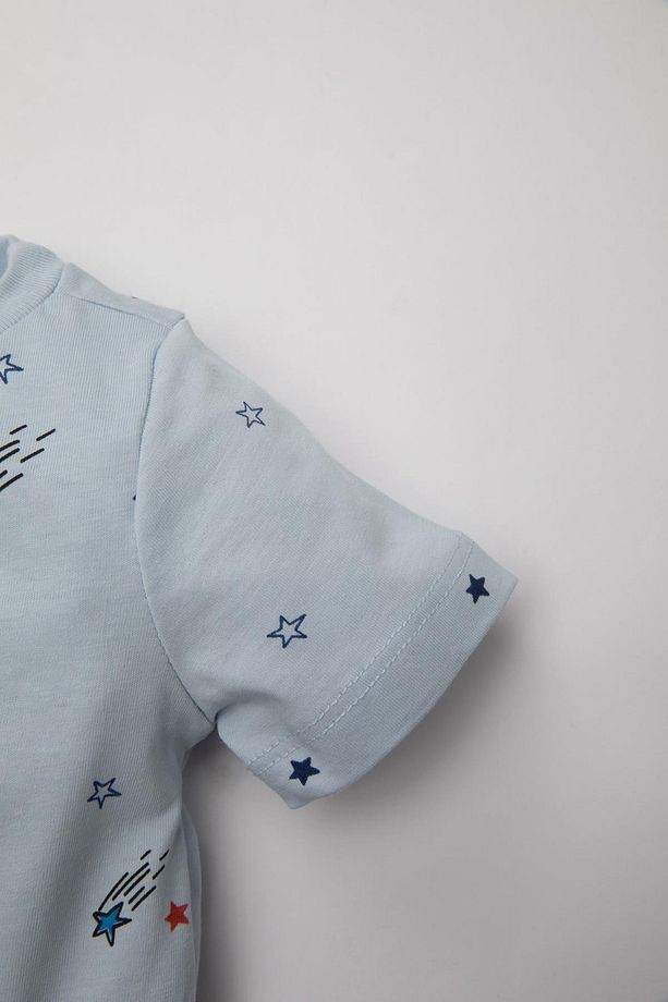 Erkek Bebek Pijama Takımı Penye Baskılı Kısa Kollu Üst Şort C3532a524hs - 4