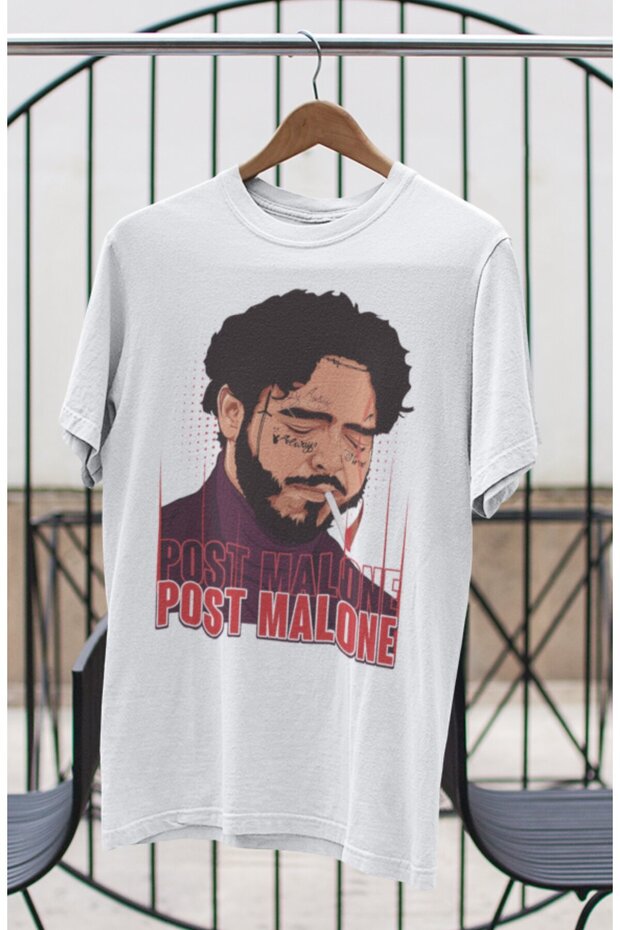 Unisex Post Malone Printed T-shirt, Oversize Malone Rap Themed T-shirt