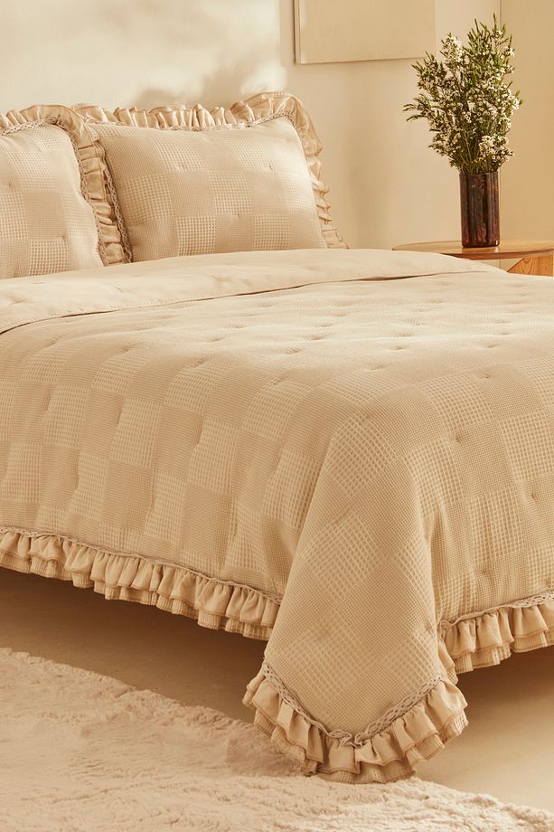 Perios Çift Kişilik Fırfırlı Spring Comfort/uyku Seti Bej - 2