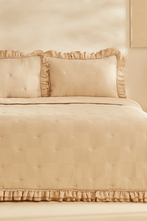 Perios Çift Kişilik Fırfırlı Spring Comfort/uyku Seti Bej - 6
