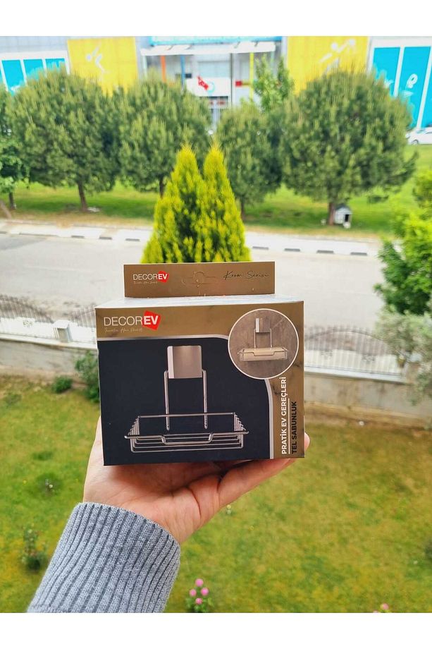 DEKORATİF YAPIŞKANLI KROM TEL SABUNLUK - 5