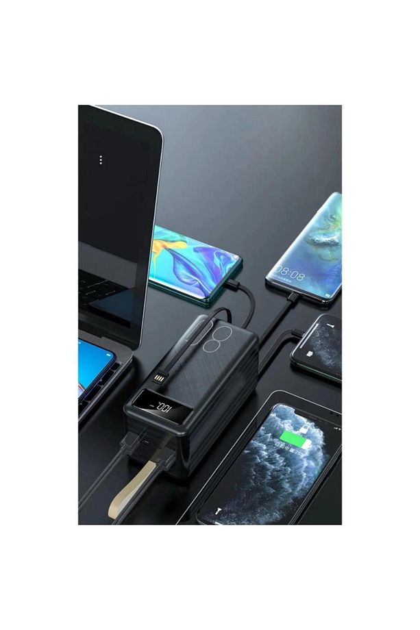 LOBO 80.000 Mah Powerbank 4 Usb Micro Type-c Lıghtnıng Girişli El Fenerli Taşınabilir Powerbank - 3