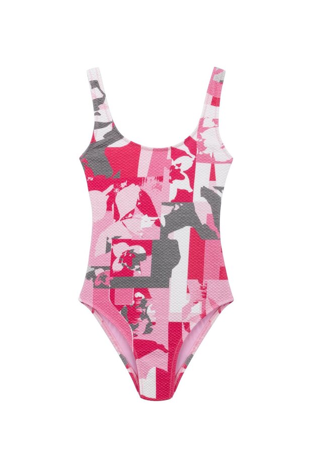Girl's Colorful Textured Swimsuit